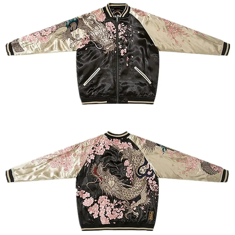 Dragon's Sakura sukajan jacket reversible from Sukajan Mall.