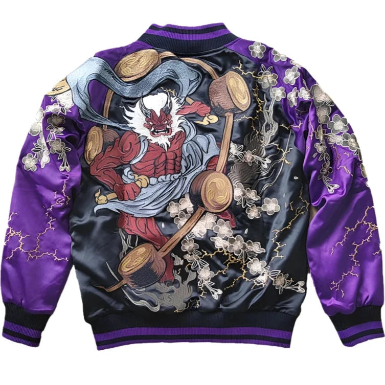 Back view of Gods of Storm sukajan jacket reversible from Sukajan Mall.