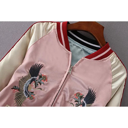 Upper half view of Tiger's Flower reversible sukajan jacket from Sukajan Mall.