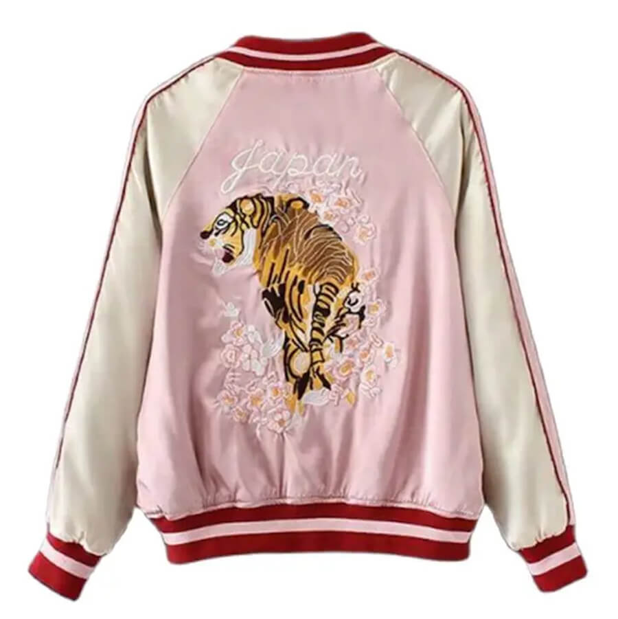 Back view of Tiger's Flower reversible sukajan jacket from Sukajan Mall.